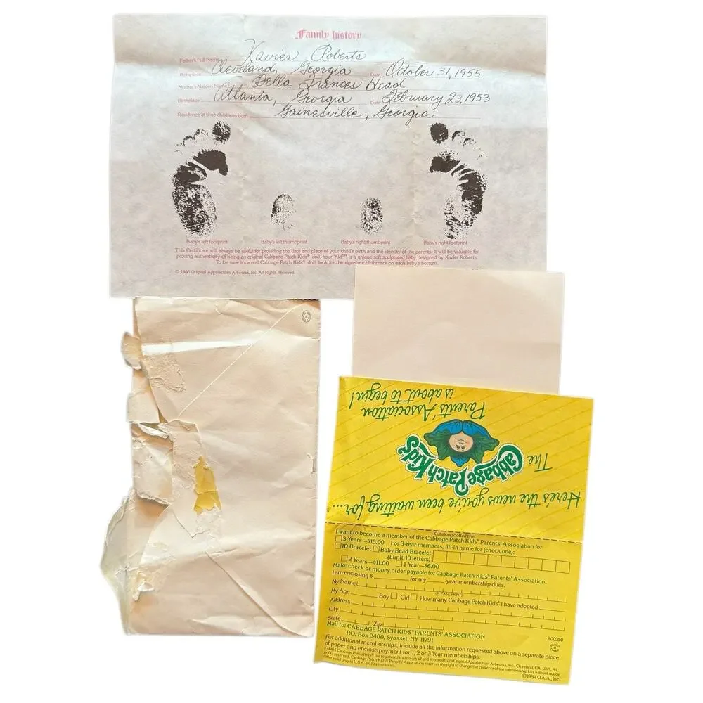 Cabbage Patch Kids Cornsilk Doll 1986 Coleco HM10 Tooth Diaper